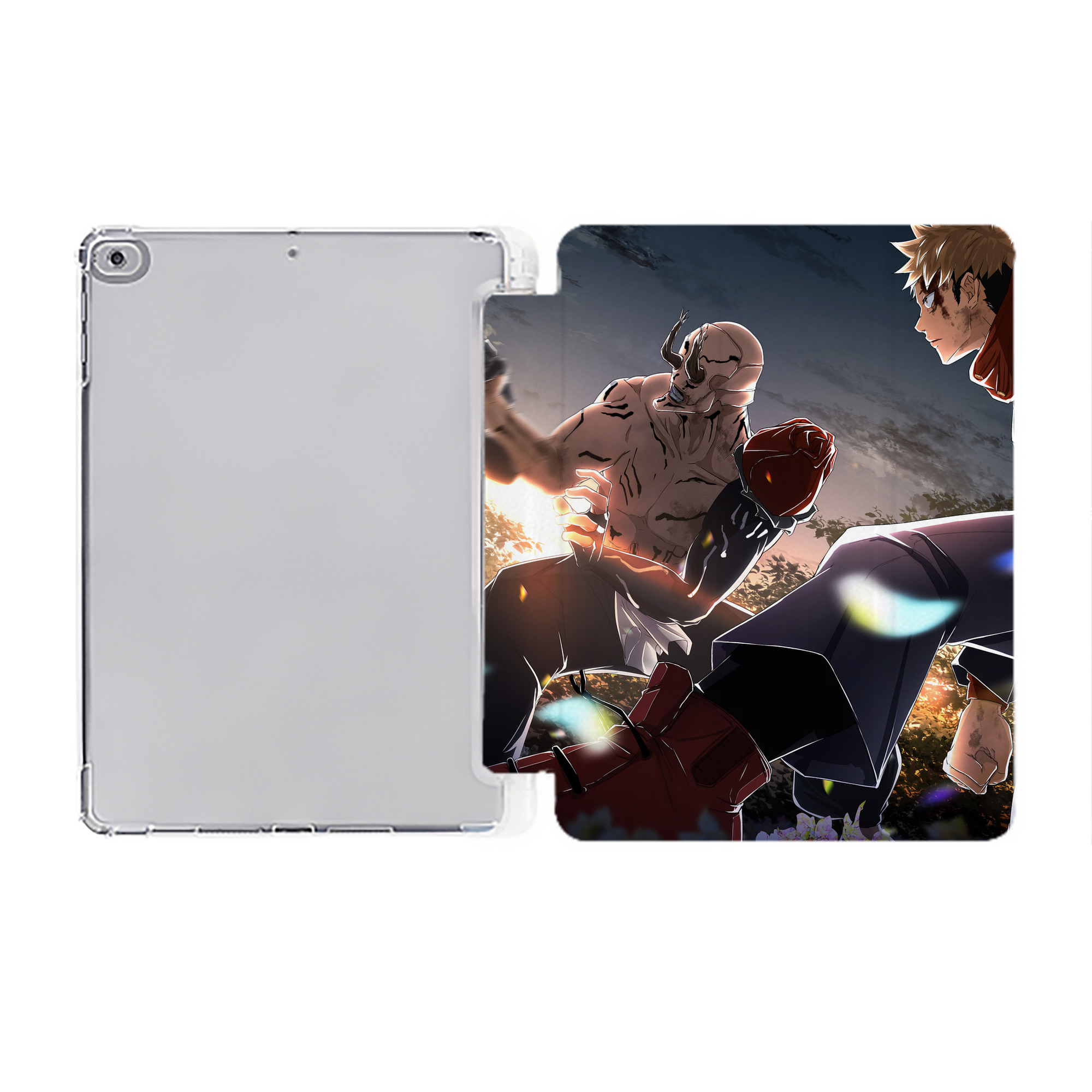 （画像用） 呪術廻戦 Jujutsu Kaisen IPad ケース ペン収納付き 三つ折りスタンド PUレザー×シリコン 対応機種9.5/10.5/10.9インチ